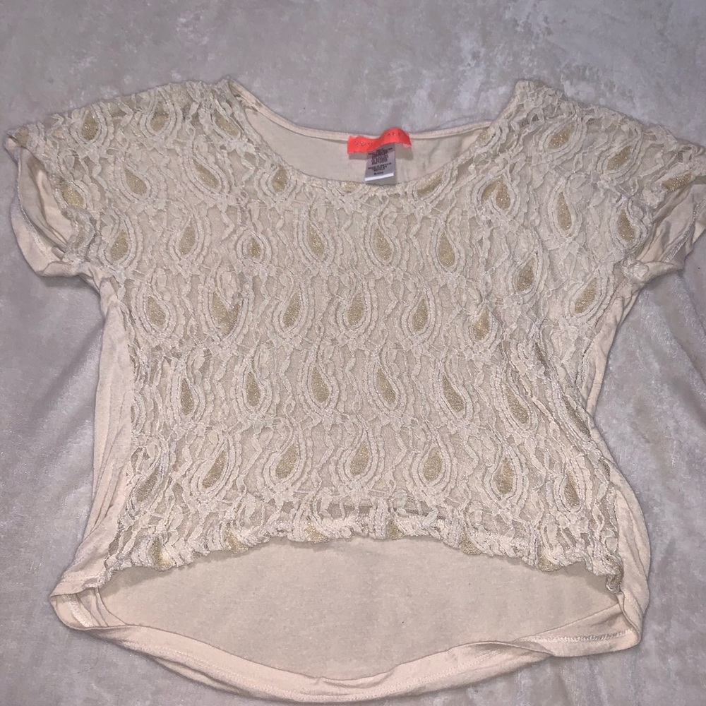 Beige high-low blouse